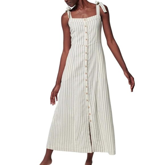 Faherty Dresses & Skirts - Nwt Faherty Dream Cotton Tie Dress - Grey Cinque Terre Stripe Size S